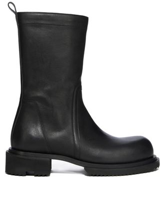Rick Owens Black Leather Creeper Gabe Boots