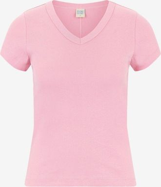 Flore Flore Schmales Kurzarm-T-Shirt mit V-Ausschnitt Jill Baby