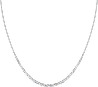 Pompeii3 10Ct Graduated Diamond Tennis Necklace Lab Grown 14k Gold 18