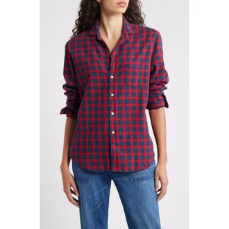 Frank & Eileen Eileen Relaxed Button-Up Shirt in Red Blue Plaid at Nordstrom Rack, Size X-Small