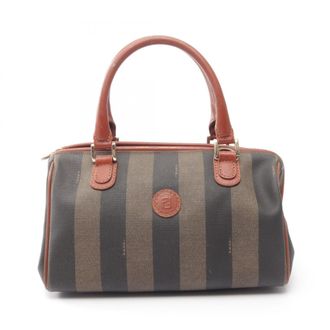 Fendi Brown Coated Canvas Leather Handbag Tote Bag (Pre-Owned)