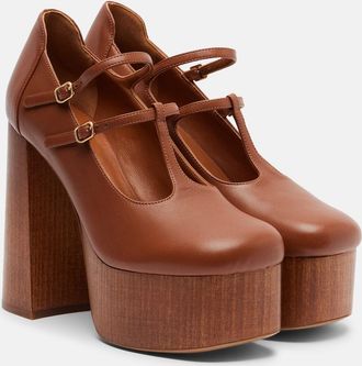 Chlo&eacute; Chlo&eacute; Loti leather platform Mary Jane pumps