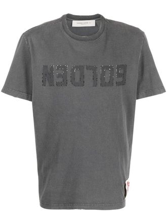 Golden Goose Golden Ms Regular T-shirt Distressed Cotton Jersey With Logo
