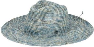 San Diego Hat Company Marina Crochet Raffia Straw Fedora in Blue at Nordstrom
