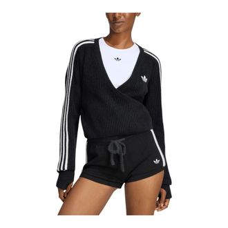 adidas Gebreide Wikkelvest - Dames - Sportshirts - Zwart - S - Wol - Fitness