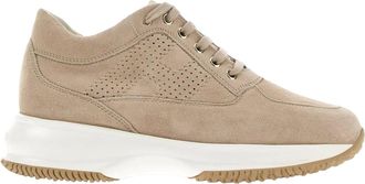 Hogan Interactive Perforated Lace-Up Sneakers in Goatskin