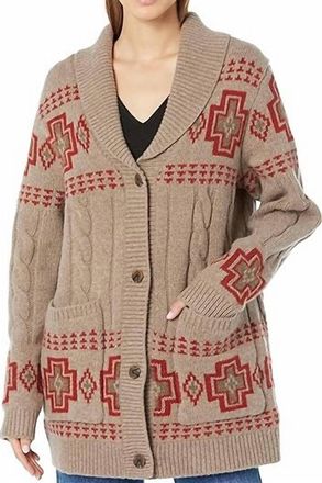 Pendleton Lambs Wool Cardigan In Cable