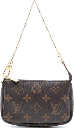 Louis Vuitton Borsa a mano Pochette Accessoires mini con monogramma 2021 - Marrone