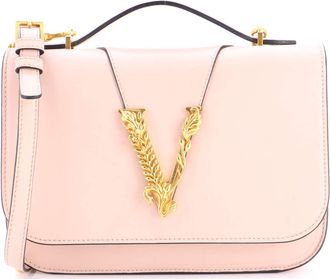 Versace Virtus Flap Shoulder Bag Leather Small