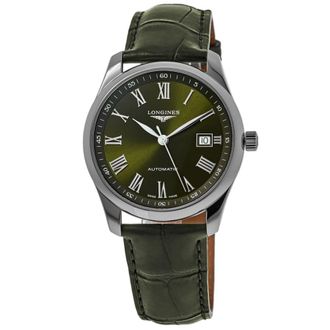 Longines Master Collection Automatic 40mm Green Dial Leather Strap Mens Watch L2.793.4.09.2
