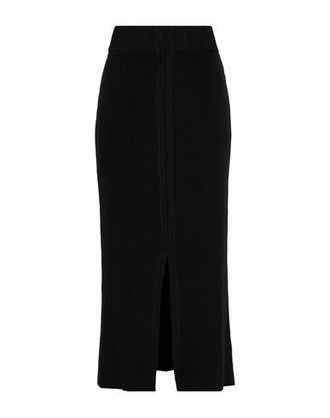 8 by YOOX RIBBED FRONT SPLIT KNIT LONG SKIRT