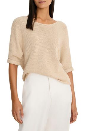 Nic+Zoe Crimpy Roll Sleeve Sweater in Latte at Nordstrom, Size Xx-Large