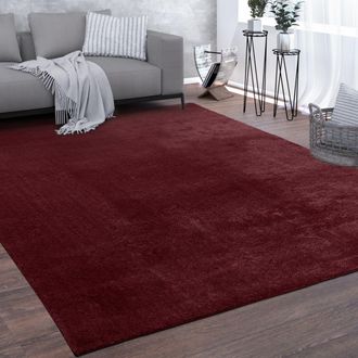 Paco Home Paco Home Tappeto Salotto Pelo Corto Lavabile Monocolore Moderno Morbido Rosso 140x200 Cm