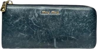 Miu Miu Pre-owned Wallets, female, Blue, Size: ONE SIZE Pre-owned Leather Wallet