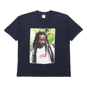 SUPREME SS19 Buju Banton Tee Reggae Character Printing Short Sleeve Unisex Navy Blue SUP-SS19-10475