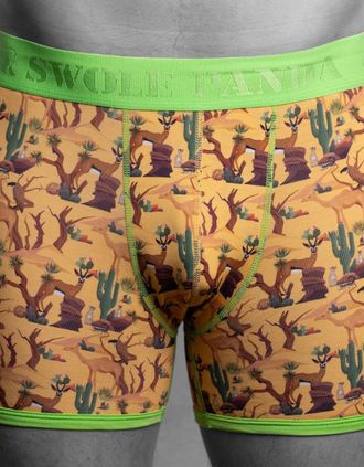 Swole Panda Mens Savannah Bamboo Boxer Brief, Yellow - Size: XL 36-40 / 92-102cm