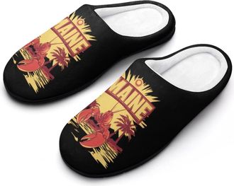 Generic Maine Lobster Slippers Men Winter Warm Cotton Anti-Slip Indoor Slip-Ons House Shoes
