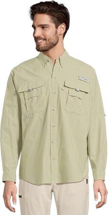 Columbia Bahamatm II Long Sleeve Shirt Mens Long Sleeve Button Up Smokey Sage : MD, Nylon