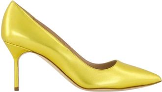 Manolo Blahnik Gele Leren Pumps met Puntige Neus - Dames - Pumps - Geel - 36 EU - Leer - Schoenen