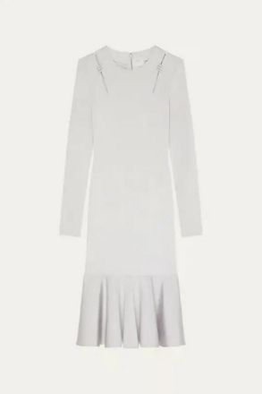Givenchy Long Sleeves Flare Dress Pearl Grey, Size M