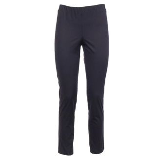 Le Tricot Perugia Katoenen broek met elastische taille - Dames - Slim Fit Broeken - Blauw - 2XL - Katoen - Broeken