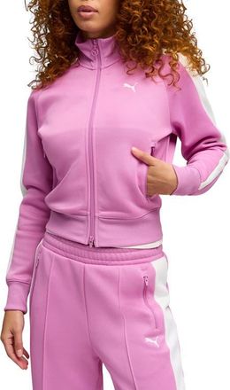 Puma T7 Always On Crop Track Jacket in Mauve Pop at Nordstrom, Size X-Small