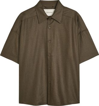Entire studios Short Sleeve Wool Shirt - Pearl - XL