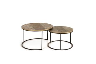 Giner&Colomer Set de 2 mesas nido de hierro y aluminio negro y bronce
