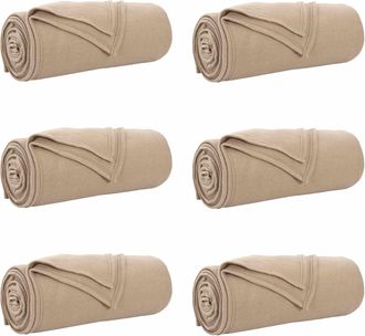 vidaXL Mantitas De Sof&aacute; 6 Uds. Camel 170 X 130 Cm 1.97 Kg Lana Vidaxl