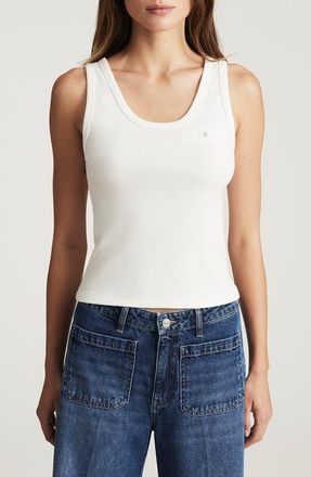 Mavi Rib Tank in Antique White at Nordstrom, Size X-Large