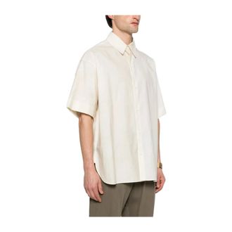 Uma Wang Short Sleeve Shirts, male, Beige, Size: XL Camicia