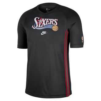 Nike Philadelphia 76ers 2025/26 Hardwood Classics Nike Mens NBA Dri-FIT Short-Sleeve Top in Black | HQ6399-010