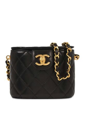 Chanel 1992 chain-strap shoulder bag - women - Lambskin - One Size - Black