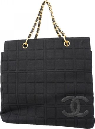 Chanel Black Cotton Tote Bag (Pre-Owned)