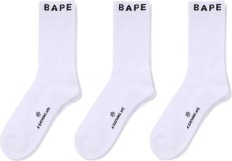 A Bathing Ape Calzini con logo (3 paia) - Bianco