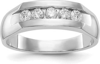 Diamond2Deal 14k Gold Lab Grown Diamond Wedding Band Ring 1/2Ct Clarity- VS Color- D-E
