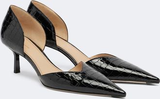 Victoria Beckham Victoria Angle DOrsay croc-effect leather pumps