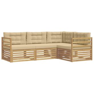 vidaXL Conjunto De Sof&aacute;s De Exterior 4 Pcs Y Beige Vidaxl