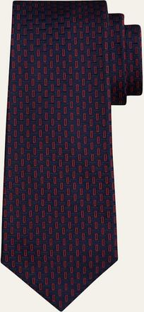 Kiton Mens Abstract Silk Sevenfold Tie