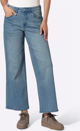 Heine Bequeme Jeans HEINE, Damen, Gr. 34, Normalgr&ouml;ssen, blau, bleached, 98% Baumwolle, 2% Elasthan, unifarben, lang, Jeans Bequeme Jeans