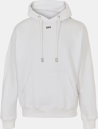 Off-white Mens Off White Embroidered Hooded Neck Long Sleeve Sweatshirt in White-Black - Size X-Large