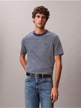 Calvin Klein Jeans Calvin Klein Mens Stripe Relaxed T-Shirt - Navy - L