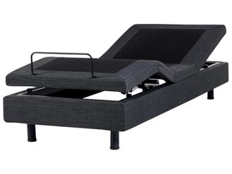 Beliani Cama individual de tejido gris 90x200