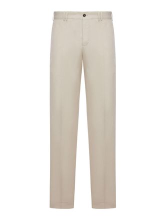 Pantaloni Torino Tailored Trousers In Linen And Cotton Blend
