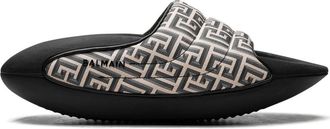 Balmain B-It padded Monogram Print slides - men - Rubber/Lambskin/Lambskin - 41 - Black