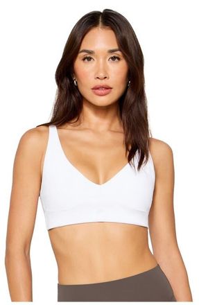 Fabletics PureLuxe Longline Low Impact Bra in Classic White at Nordstrom, Size X-Small