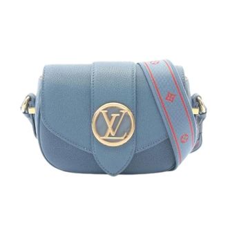 Louis Vuitton Pre-owned LV Pont 9 Soft PM Leren Schoudertas - Dames - Pre-owned - Blauw - Maat: ONE Size Leer