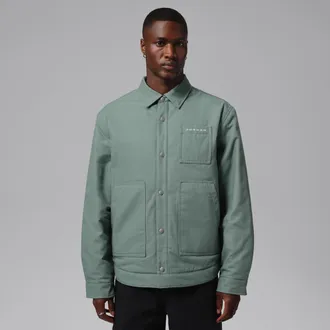 Nike Jordan Mens Jordan Flight Mid-Layer Shirt Jacket in Grey | IM9164-364