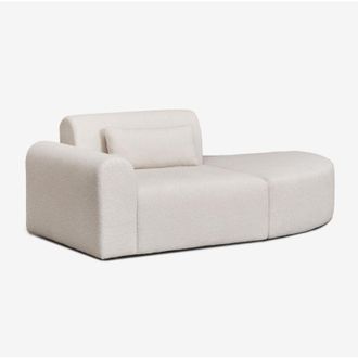 Sklum Divano componibile angolare sinistro in un unico pezzo con pouf triangolare in shearling Borjan SKLUM