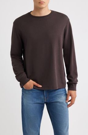 Frame Denim Duo Fold Long Sleeve Cotton T-Shirt in Deep Brown at Nordstrom, Size Xx-Large
